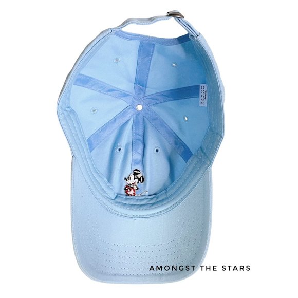 Disney Mickey Mouse Baby Blue Strapback Dad Hat Cap - Picture 6 of 7